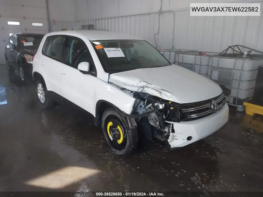 2014 Volkswagen Tiguan S VIN: WVGAV3AX7EW622582 Lot: 38528650