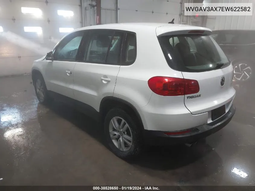 2014 Volkswagen Tiguan S VIN: WVGAV3AX7EW622582 Lot: 38528650