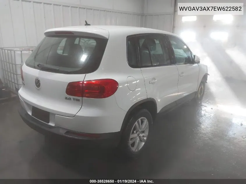 2014 Volkswagen Tiguan S VIN: WVGAV3AX7EW622582 Lot: 38528650