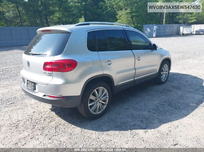 2014 Volkswagen Tiguan Sel VIN: WVGBV3AX5EW547630 Lot: 39673362