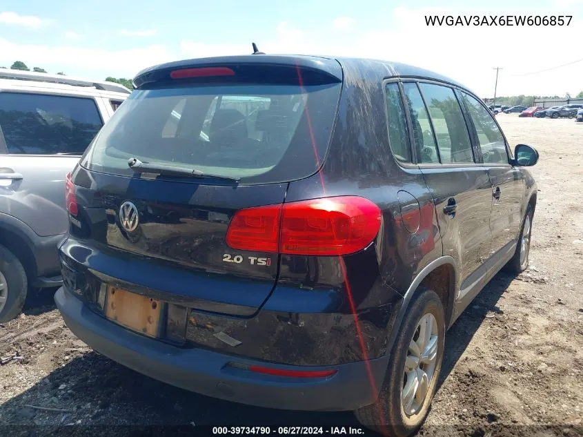 2014 Volkswagen Tiguan S VIN: WVGAV3AX6EW606857 Lot: 39734790