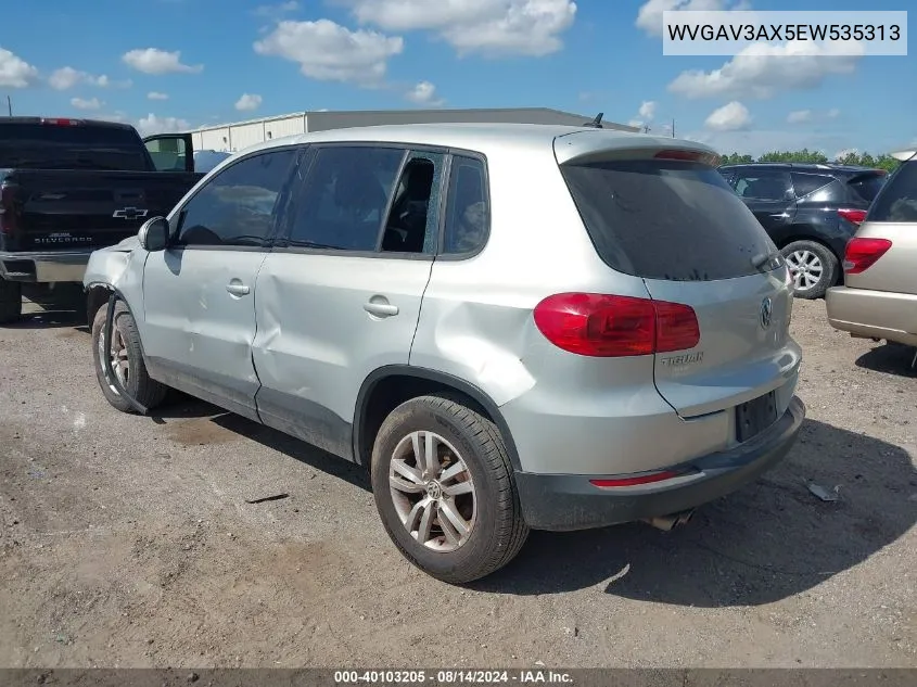 2014 Volkswagen Tiguan S VIN: WVGAV3AX5EW535313 Lot: 40103205