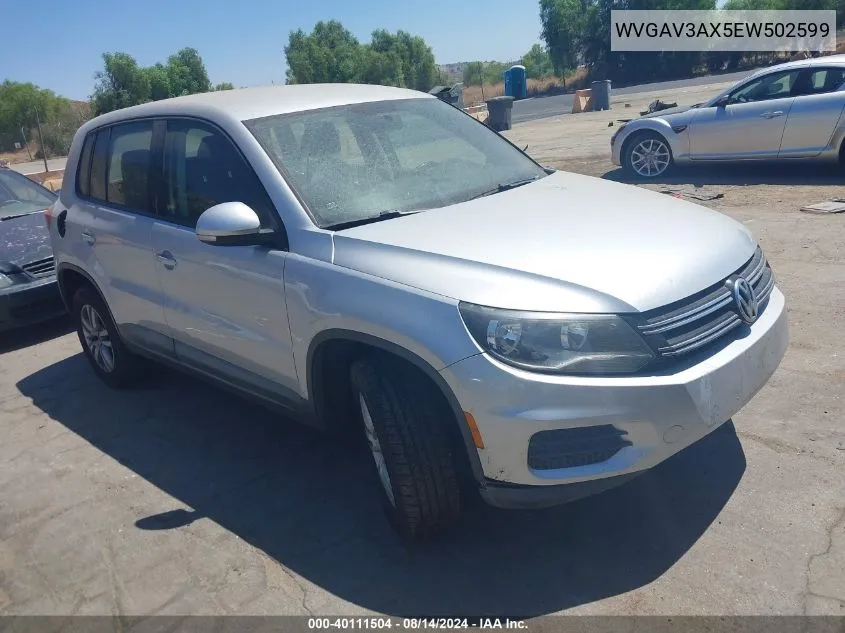 WVGAV3AX5EW502599 2014 Volkswagen Tiguan S