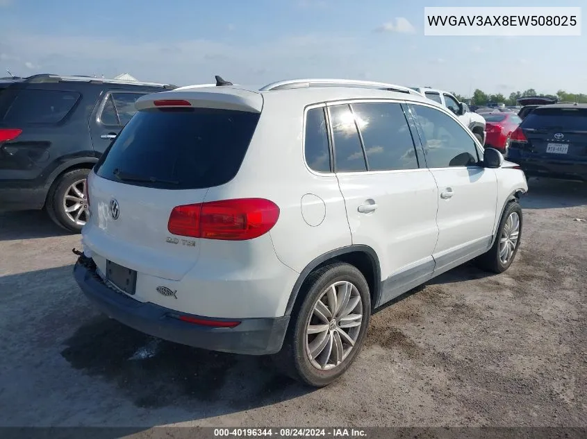 2014 Volkswagen Tiguan Se VIN: WVGAV3AX8EW508025 Lot: 40196344