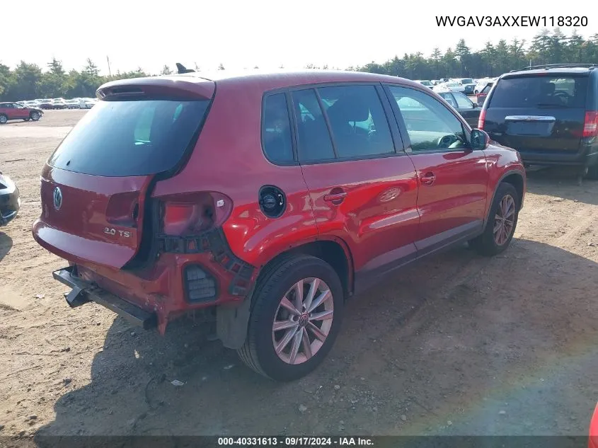 WVGAV3AXXEW118320 2014 Volkswagen Tiguan Se