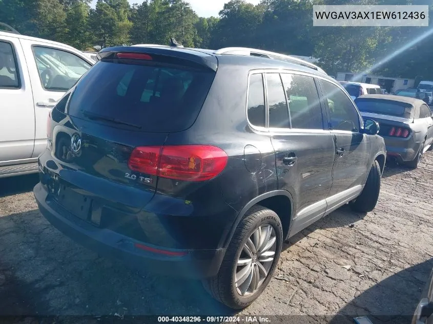 WVGAV3AX1EW612436 2014 Volkswagen Tiguan Sel