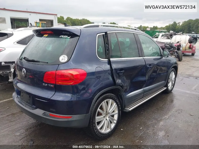 2014 Volkswagen Tiguan Se VIN: WVGAV3AX3EW572134 Lot: 40376632