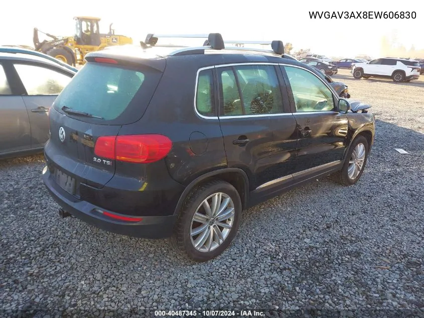 2014 Volkswagen Tiguan Sel VIN: WVGAV3AX8EW606830 Lot: 40487345