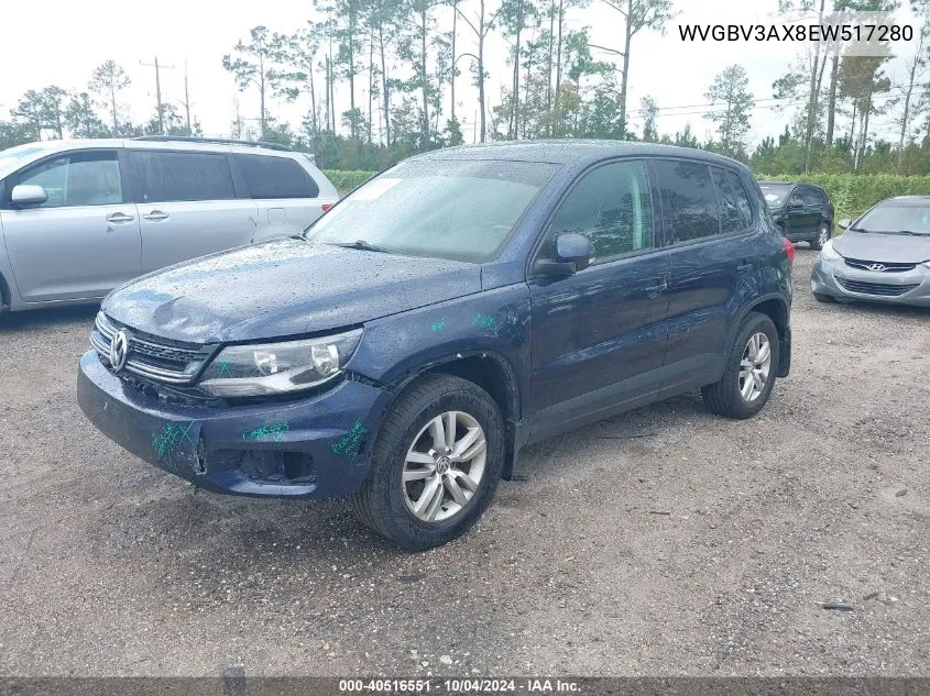 2014 Volkswagen Tiguan S VIN: WVGBV3AX8EW517280 Lot: 40516551