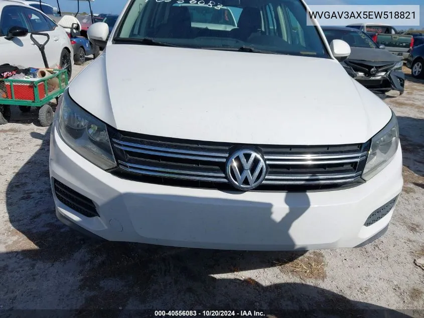 2014 Volkswagen Tiguan S/Se/Sel/R-Line VIN: WVGAV3AX5EW518821 Lot: 40556083