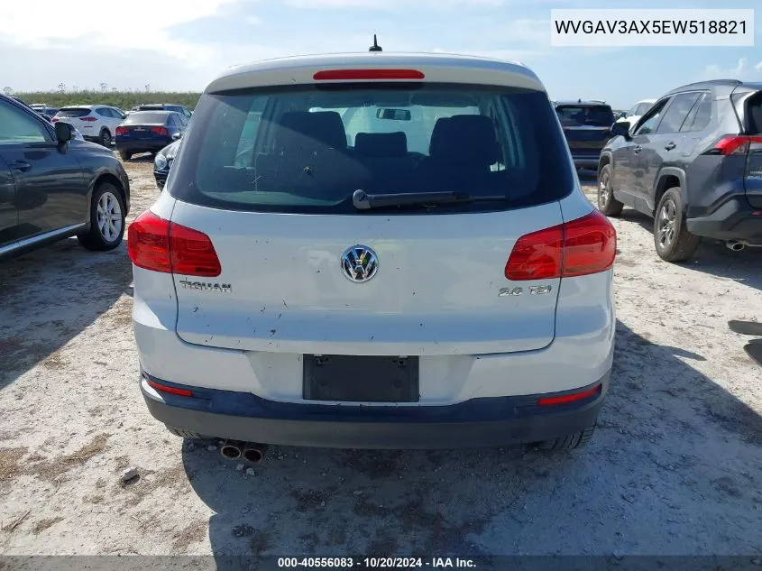 2014 Volkswagen Tiguan S/Se/Sel/R-Line VIN: WVGAV3AX5EW518821 Lot: 40556083