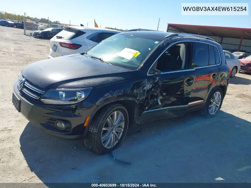 2014 Volkswagen Tiguan Sel VIN: WVGBV3AX4EW615254 Lot: 40603699