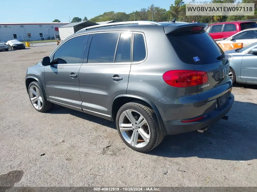 2014 Volkswagen Tiguan R-Line VIN: WVGBV3AX1EW097118 Lot: 40612919