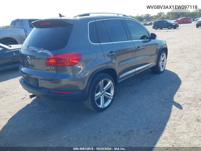 2014 Volkswagen Tiguan R-Line VIN: WVGBV3AX1EW097118 Lot: 40612919