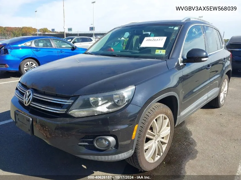 2014 Volkswagen Tiguan Sel VIN: WVGBV3AX5EW568039 Lot: 40626157