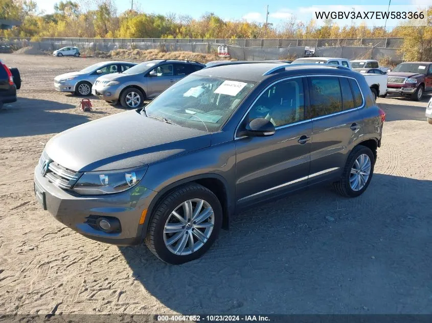 2014 Volkswagen Tiguan Sel VIN: WVGBV3AX7EW583366 Lot: 40647652