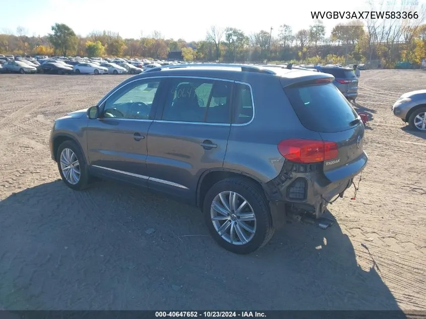 2014 Volkswagen Tiguan Sel VIN: WVGBV3AX7EW583366 Lot: 40647652