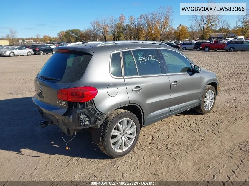 2014 Volkswagen Tiguan Sel VIN: WVGBV3AX7EW583366 Lot: 40647652