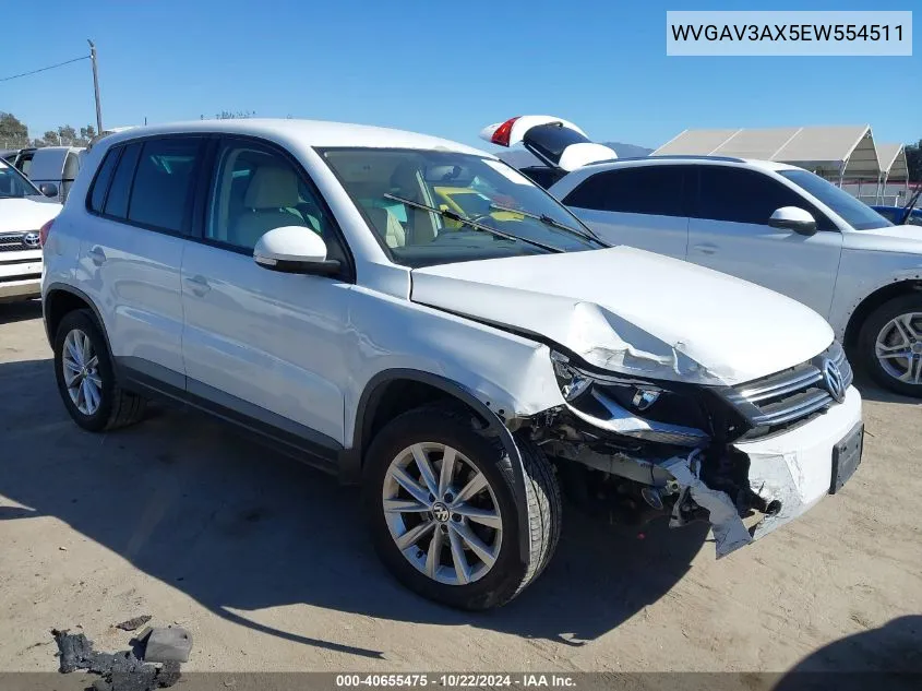 2014 Volkswagen Tiguan Se VIN: WVGAV3AX5EW554511 Lot: 40655475