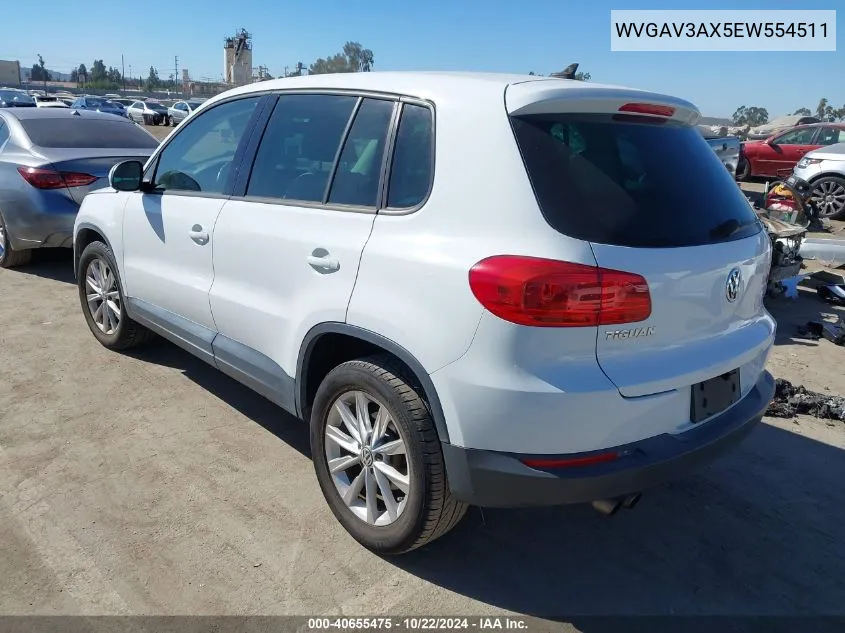 2014 Volkswagen Tiguan Se VIN: WVGAV3AX5EW554511 Lot: 40655475