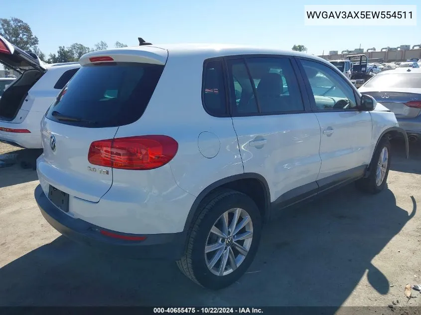 2014 Volkswagen Tiguan Se VIN: WVGAV3AX5EW554511 Lot: 40655475