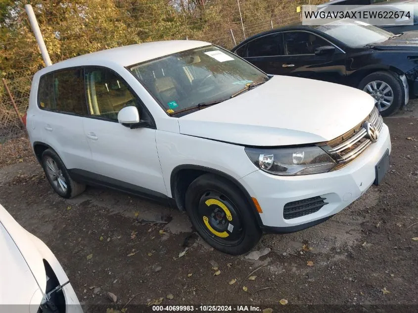 2014 Volkswagen Tiguan Se VIN: WVGAV3AX1EW622674 Lot: 40699983