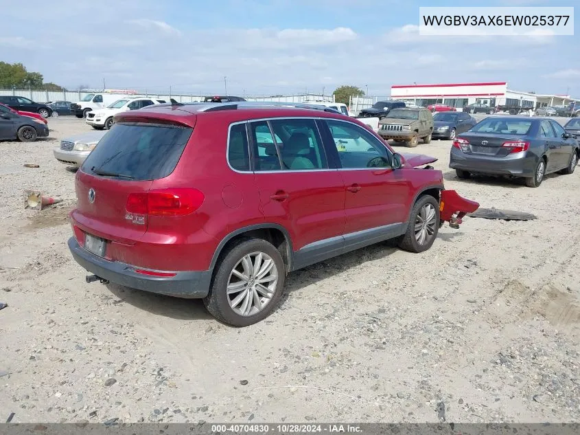 2014 Volkswagen Tiguan Sel VIN: WVGBV3AX6EW025377 Lot: 40704830