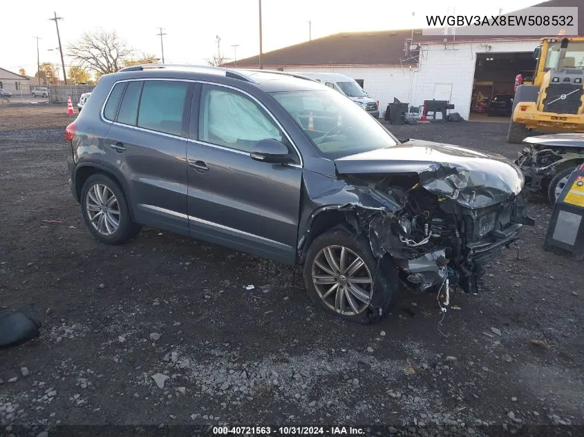 2014 Volkswagen Tiguan Sel VIN: WVGBV3AX8EW508532 Lot: 40721563