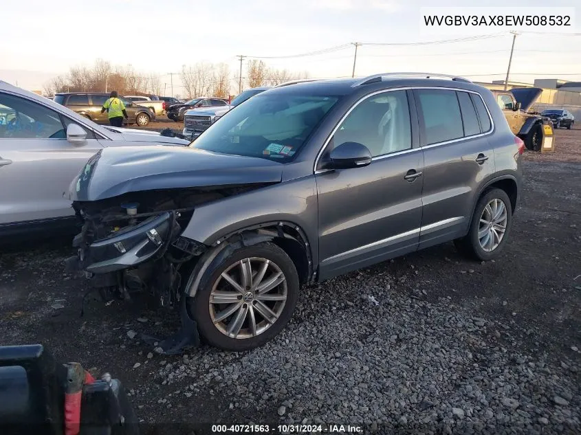 2014 Volkswagen Tiguan Sel VIN: WVGBV3AX8EW508532 Lot: 40721563