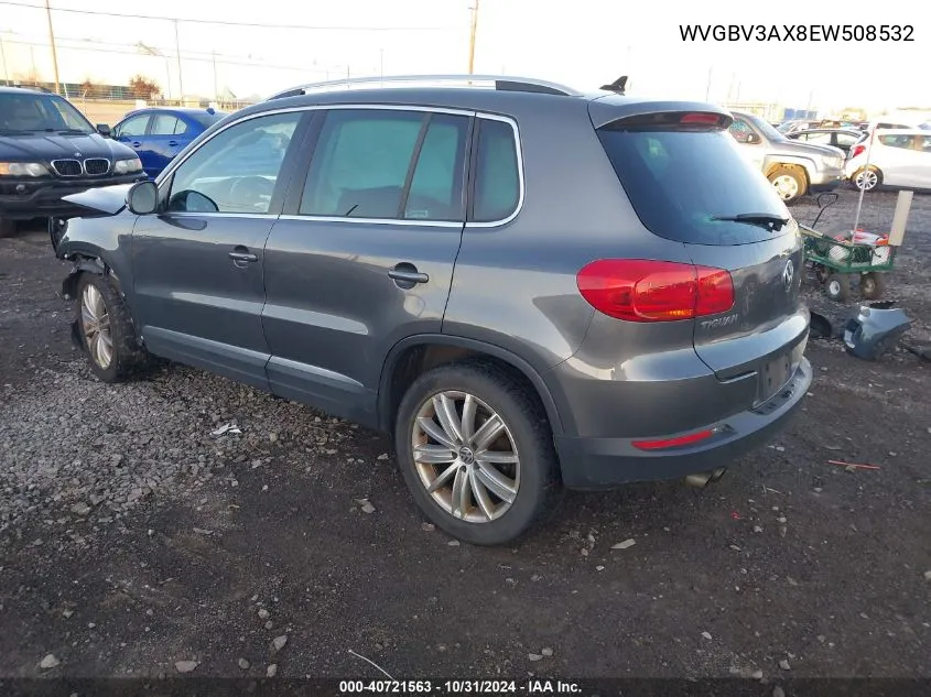 2014 Volkswagen Tiguan Sel VIN: WVGBV3AX8EW508532 Lot: 40721563