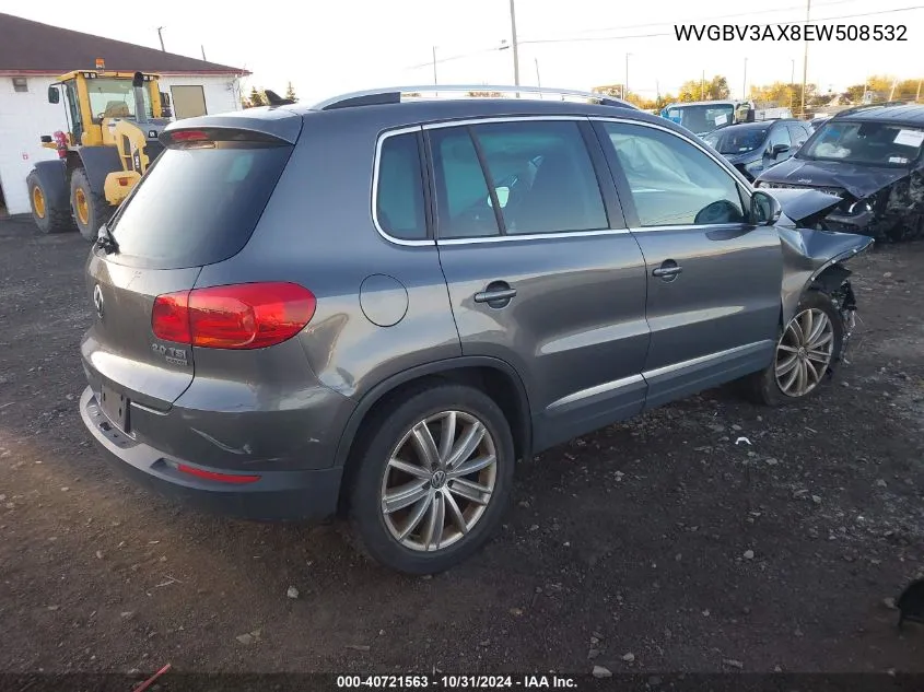 2014 Volkswagen Tiguan Sel VIN: WVGBV3AX8EW508532 Lot: 40721563