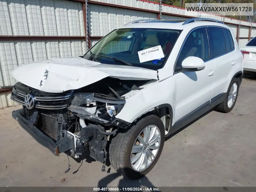 2014 Volkswagen Tiguan Sel VIN: WVGAV3AXXEW561728 Lot: 40739668