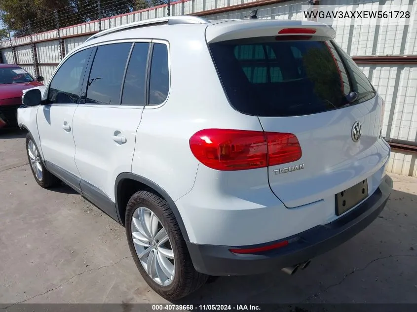 2014 Volkswagen Tiguan Sel VIN: WVGAV3AXXEW561728 Lot: 40739668