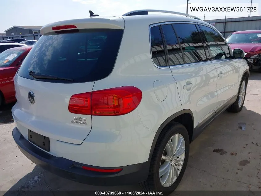 2014 Volkswagen Tiguan Sel VIN: WVGAV3AXXEW561728 Lot: 40739668