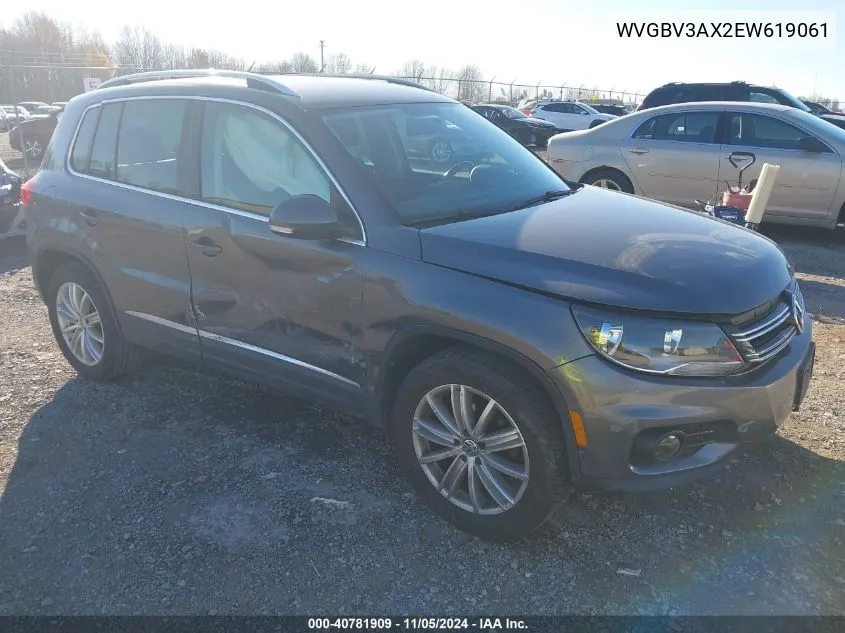 2014 Volkswagen Tiguan Se VIN: WVGBV3AX2EW619061 Lot: 40781909