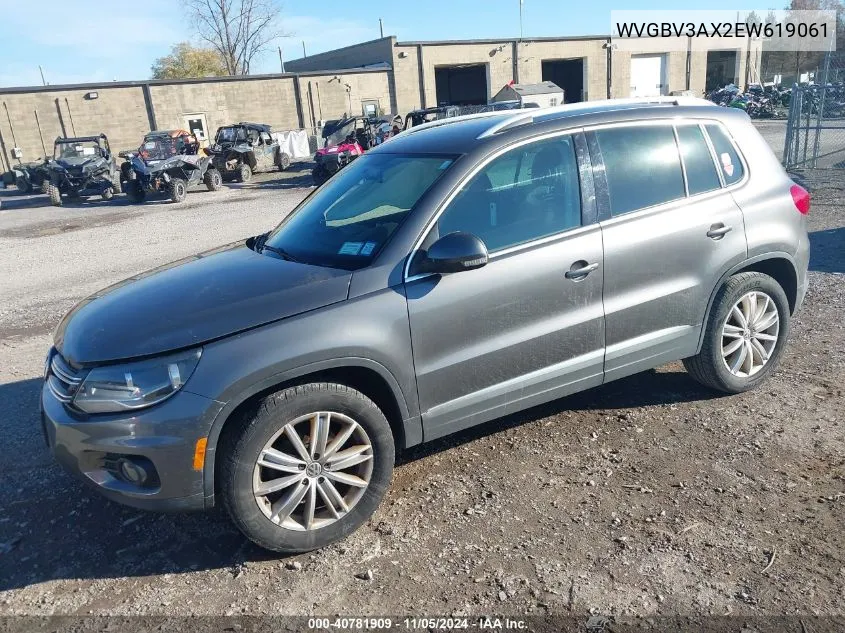 2014 Volkswagen Tiguan Se VIN: WVGBV3AX2EW619061 Lot: 40781909