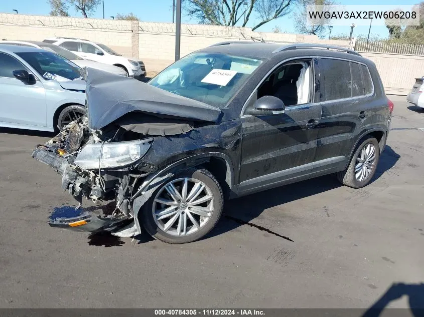 2014 Volkswagen Tiguan Sel VIN: WVGAV3AX2EW606208 Lot: 40784305