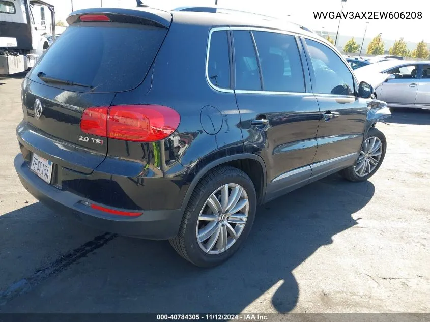 2014 Volkswagen Tiguan Sel VIN: WVGAV3AX2EW606208 Lot: 40784305