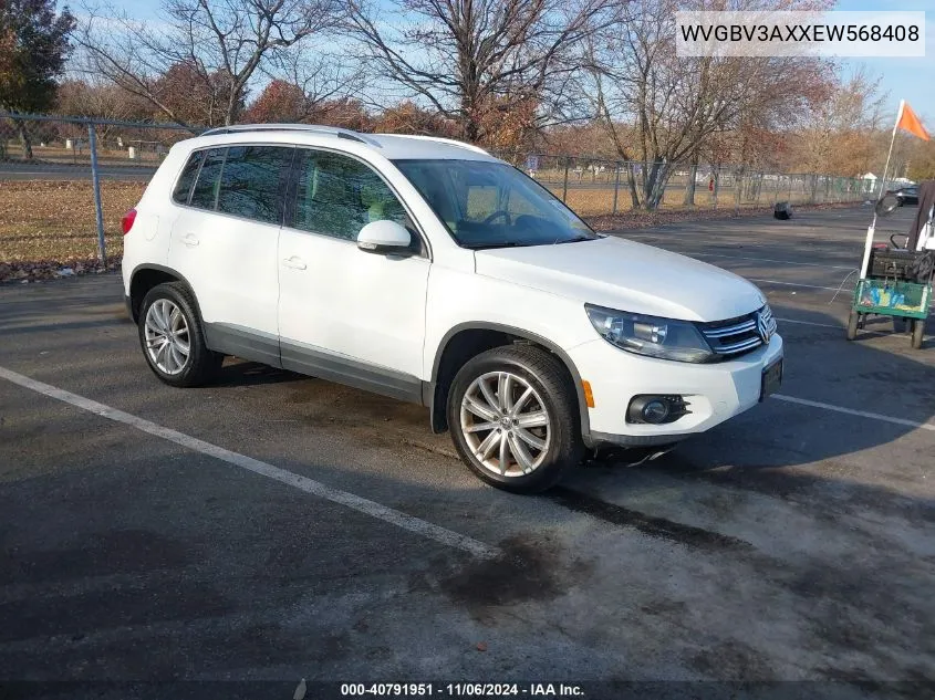 2014 Volkswagen Tiguan Se VIN: WVGBV3AXXEW568408 Lot: 40791951