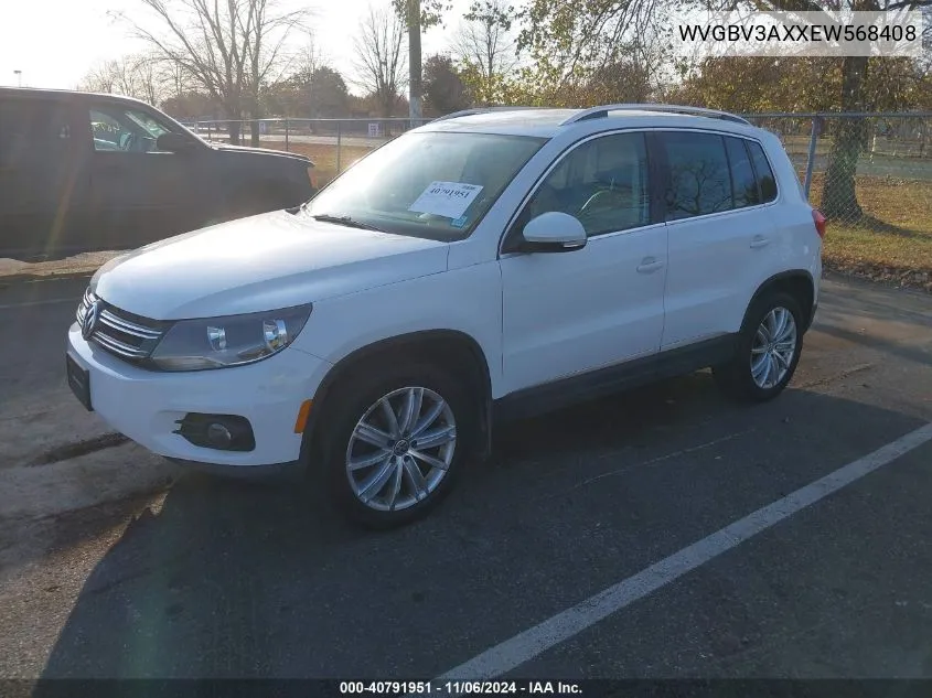 2014 Volkswagen Tiguan Se VIN: WVGBV3AXXEW568408 Lot: 40791951