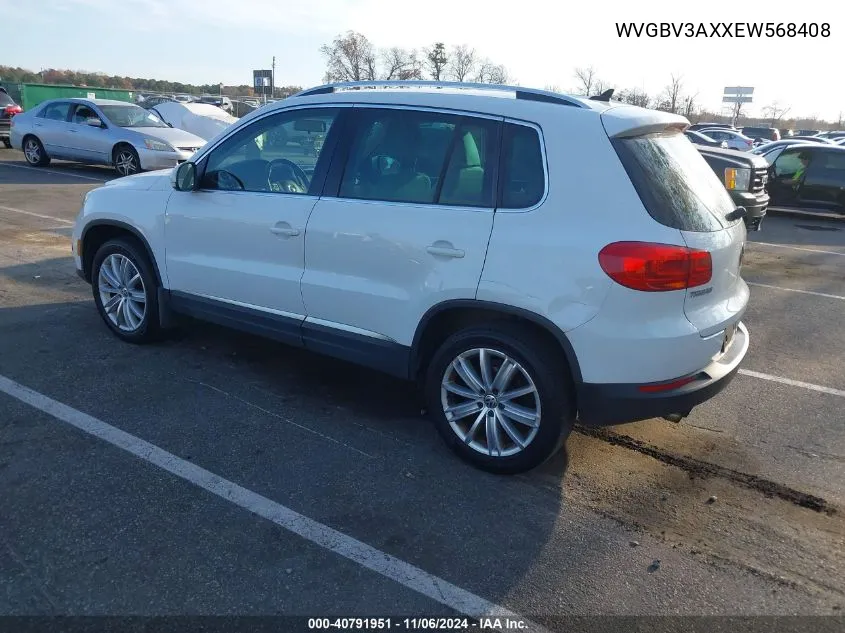 2014 Volkswagen Tiguan Se VIN: WVGBV3AXXEW568408 Lot: 40791951