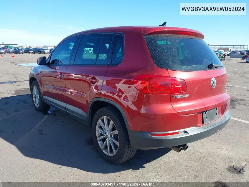 2014 Volkswagen Tiguan Se VIN: WVGBV3AX9EW052024 Lot: 40793497