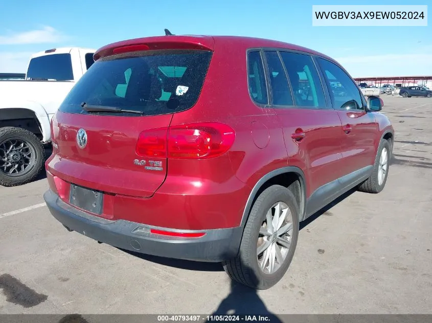 2014 Volkswagen Tiguan Se VIN: WVGBV3AX9EW052024 Lot: 40793497