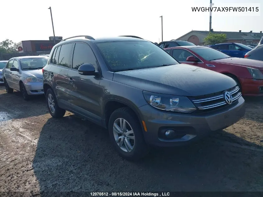 2015 Volkswagen Tiguan VIN: WVGHV7AX9FW501415 Lot: 12070512