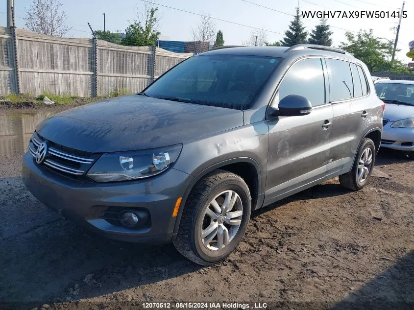 2015 Volkswagen Tiguan VIN: WVGHV7AX9FW501415 Lot: 12070512