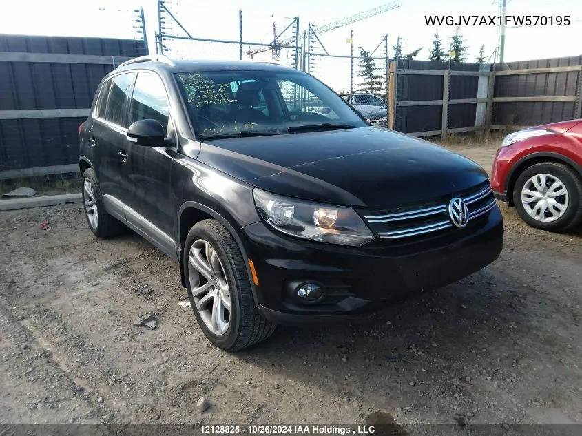 2015 Volkswagen Tiguan VIN: WVGJV7AX1FW570195 Lot: 12128825