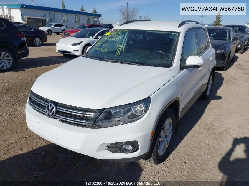 WVGJV7AX4FW567758 2015 Volkswagen Tiguan