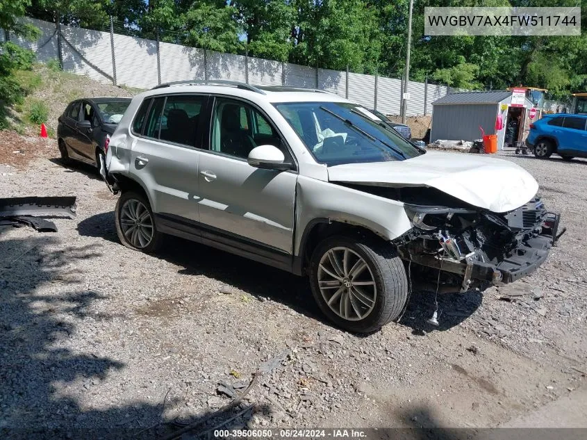 2015 Volkswagen Tiguan Sel VIN: WVGBV7AX4FW511744 Lot: 39506050