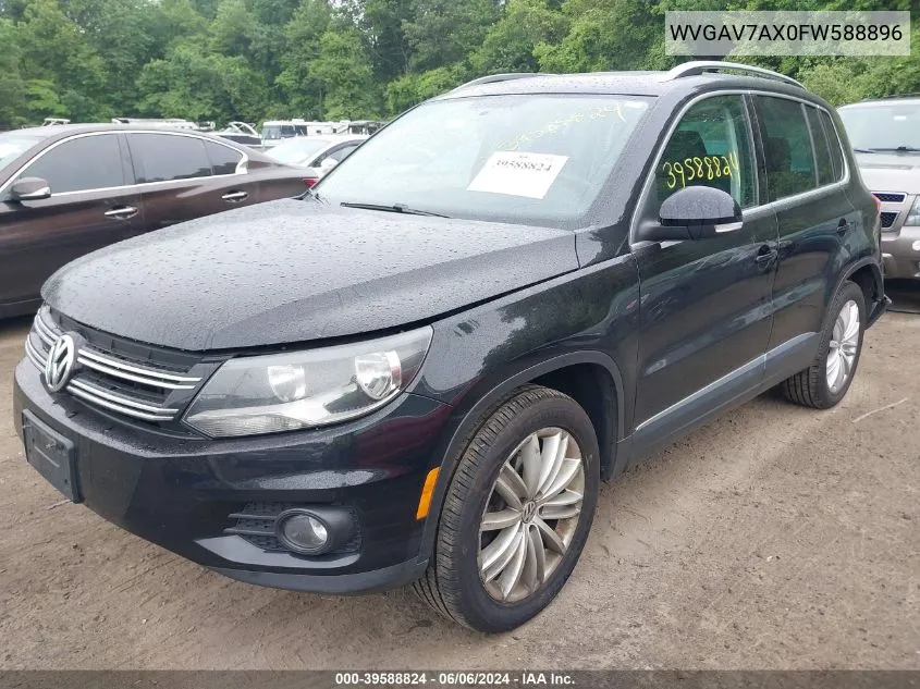 2015 Volkswagen Tiguan Sel VIN: WVGAV7AX0FW588896 Lot: 39588824