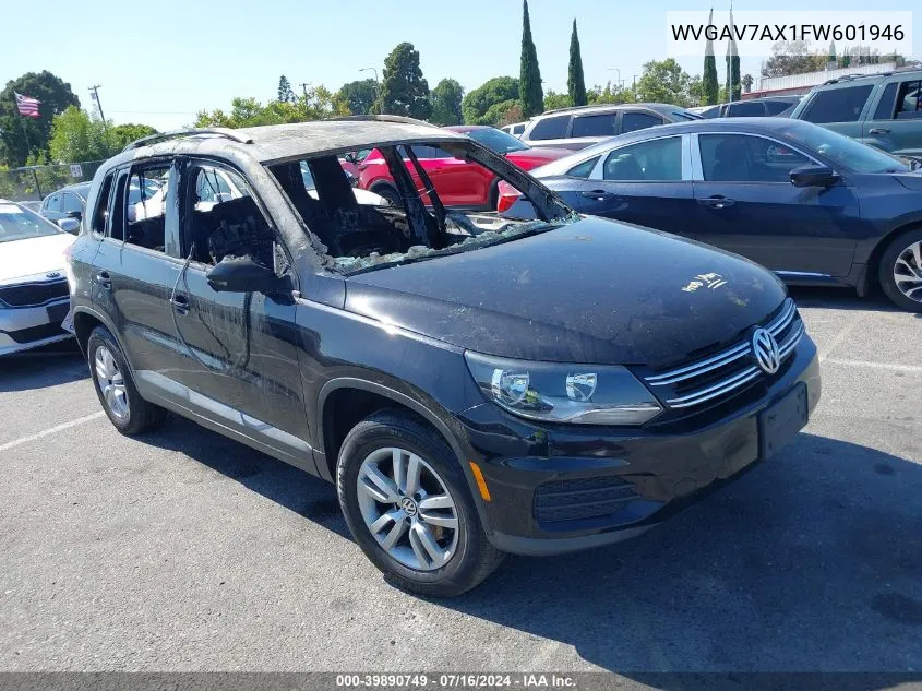 2015 Volkswagen Tiguan S VIN: WVGAV7AX1FW601946 Lot: 39890749